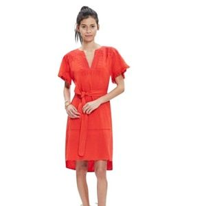 Madewell Red Embroidered Paradise Dress